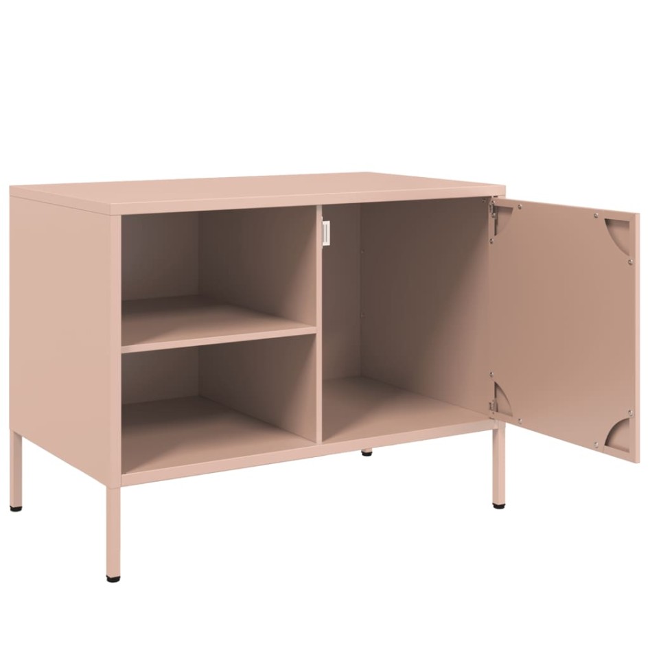 Mueble de TV acero rosa 68x39x50,5