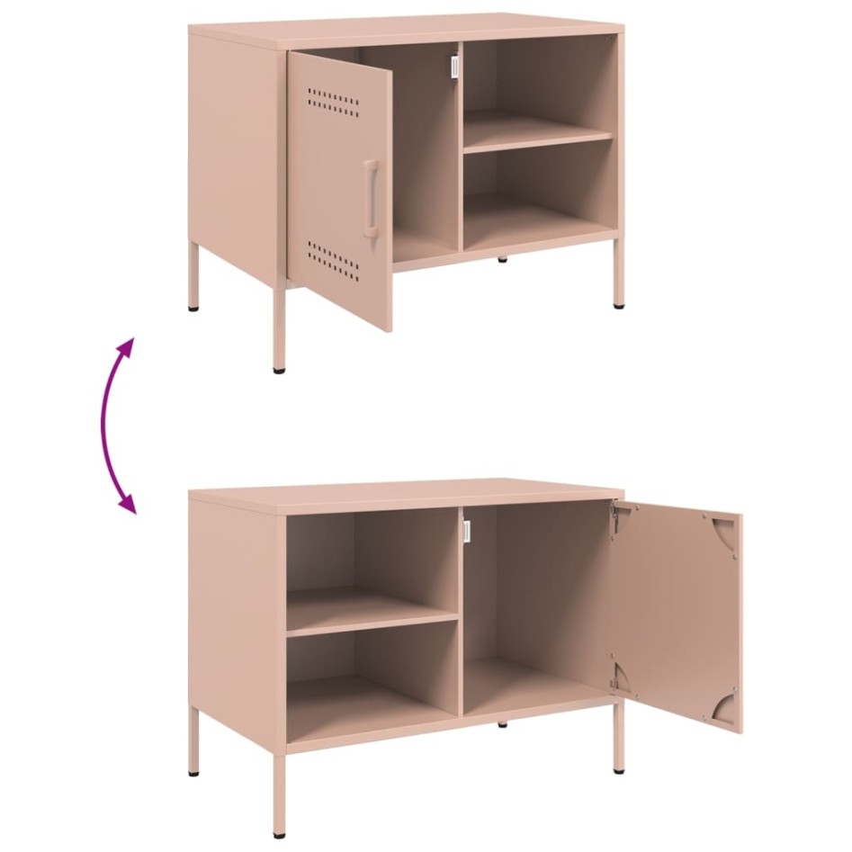 Mueble de TV acero rosa 68x39x50,5