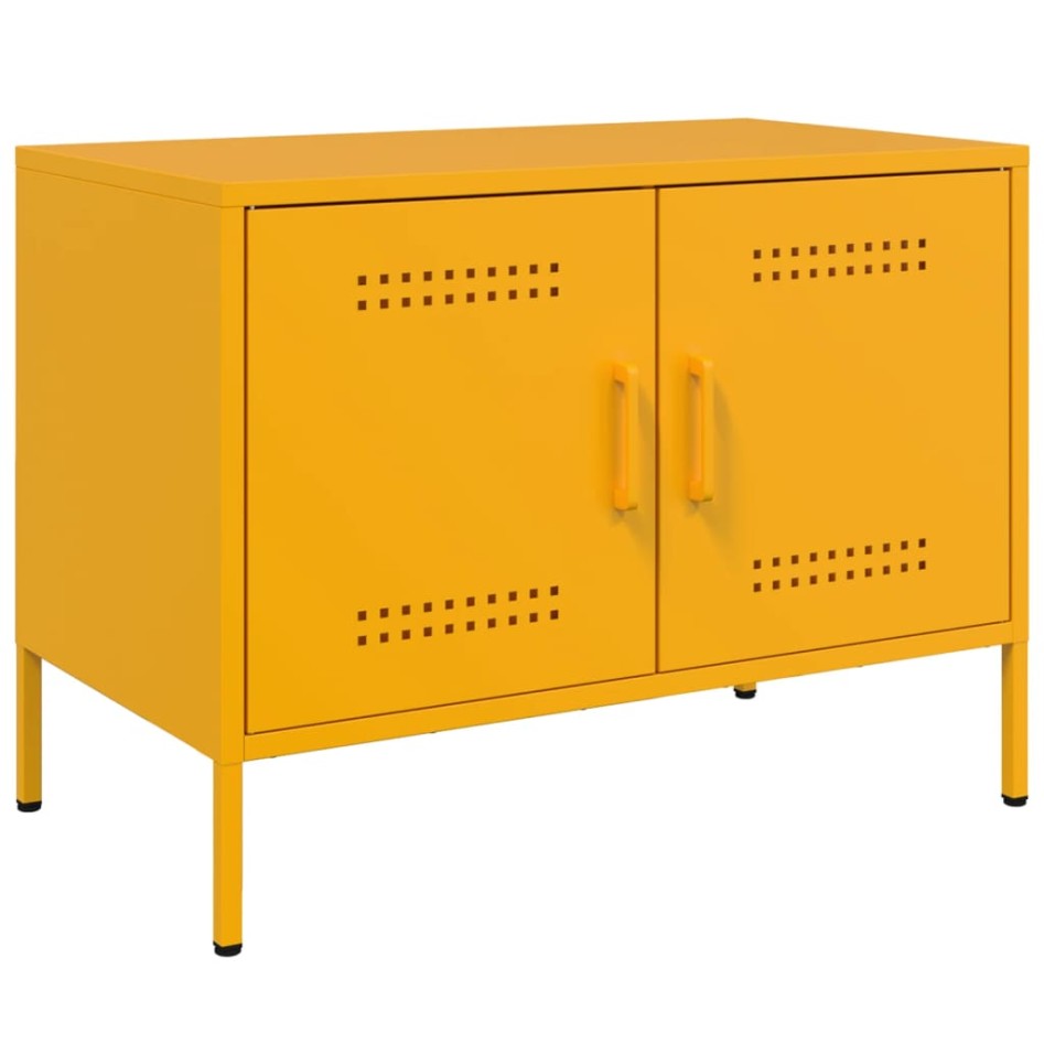 Mueble de TV de acero amarillo mostaza 68x39x50,5
