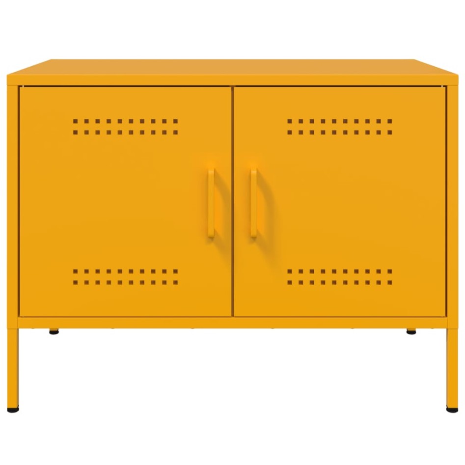 Mueble de TV de acero amarillo mostaza 68x39x50,5