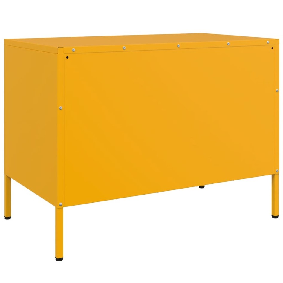 Mueble de TV de acero amarillo mostaza 68x39x50,5