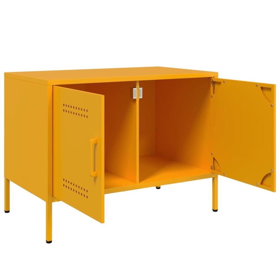 Mueble de TV de acero amarillo mostaza 68x39x50,5
