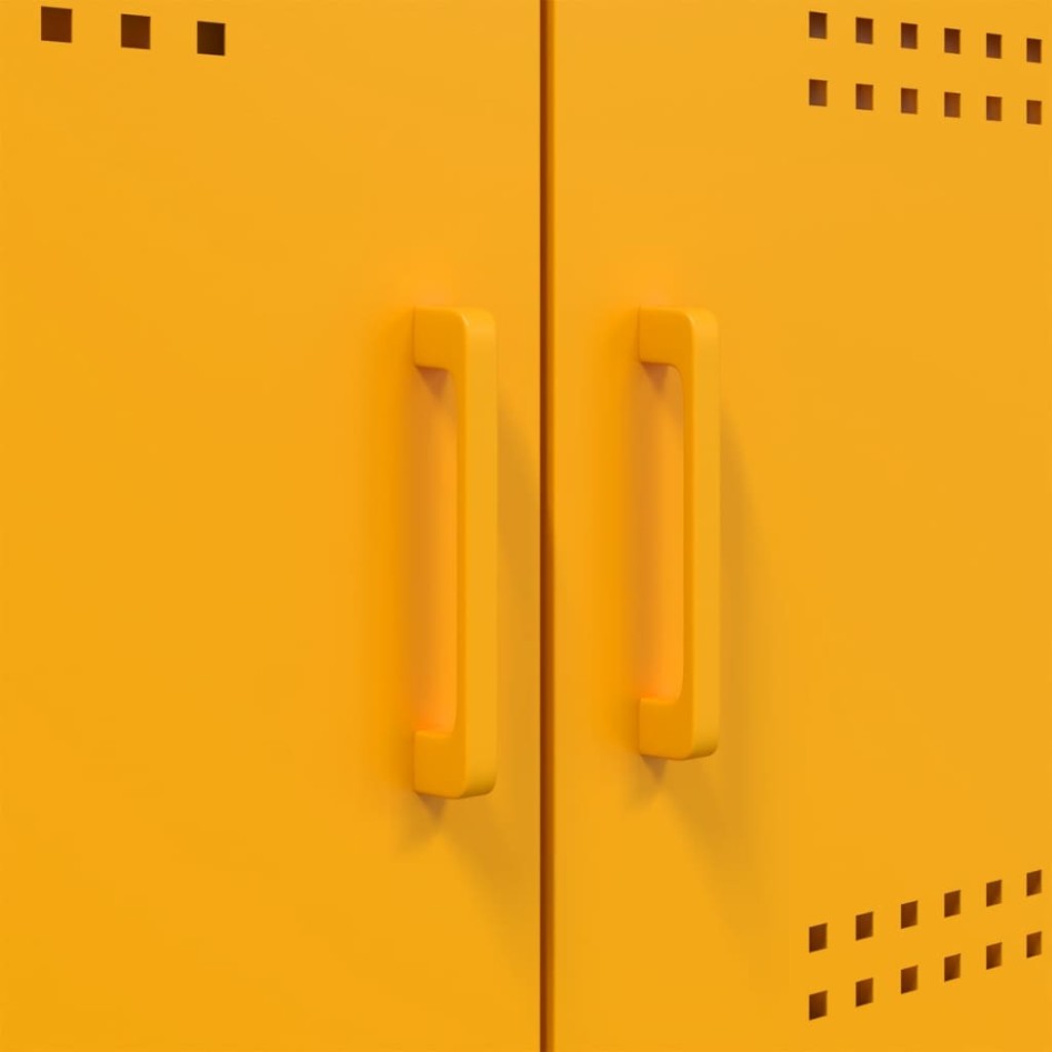 Mueble de TV de acero amarillo mostaza 68x39x50,5