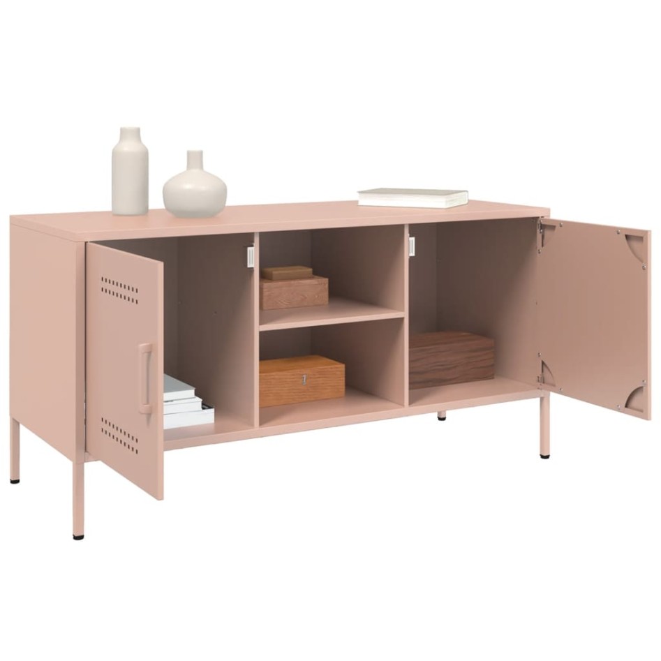 Mueble de TV de acero rosa 100,5x39x50,5