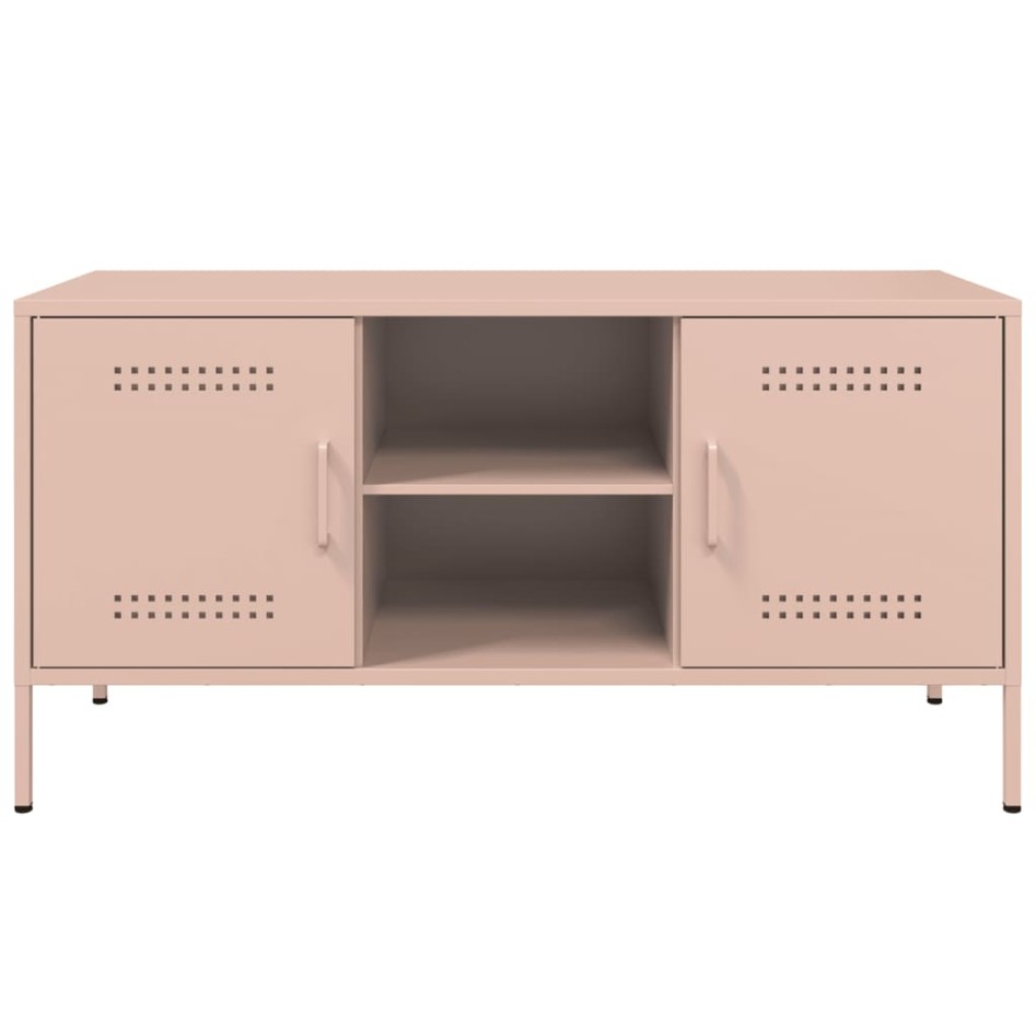 Mueble de TV de acero rosa 100,5x39x50,5