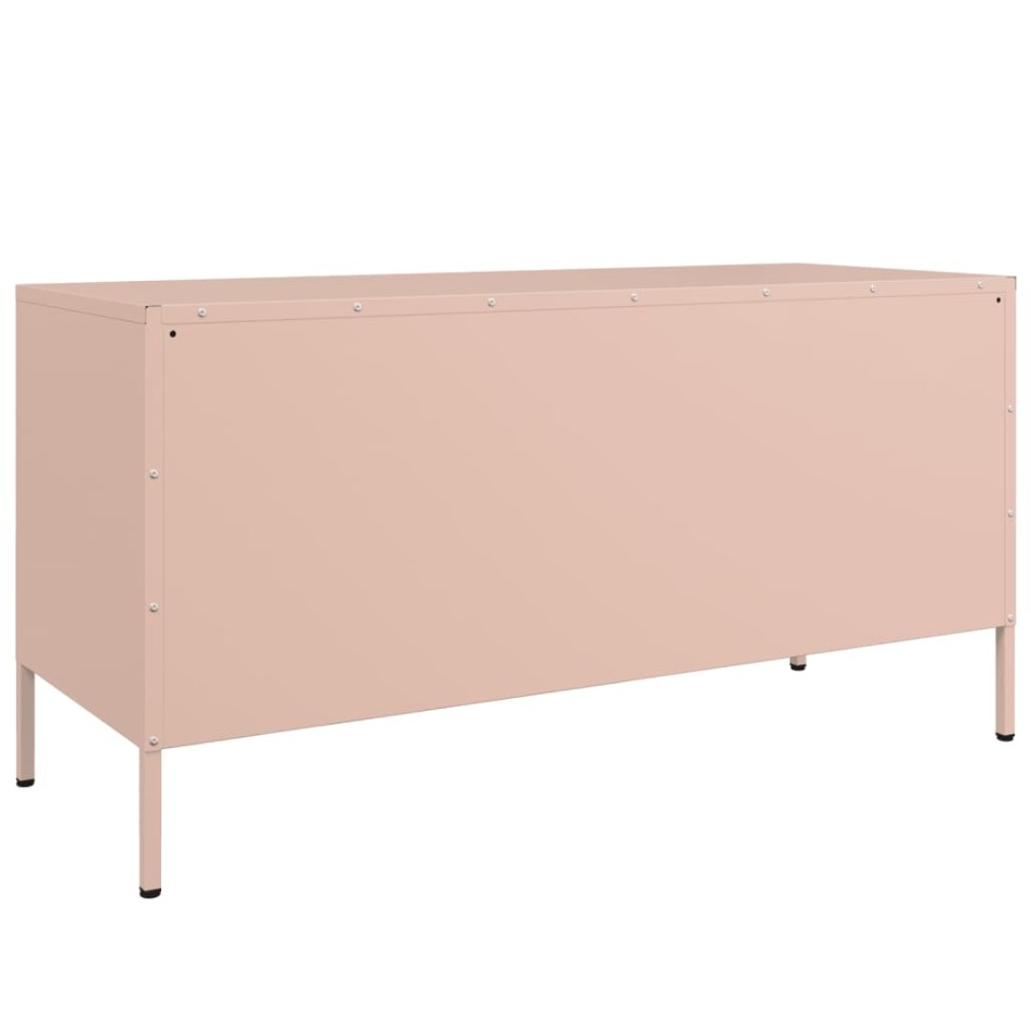 Mueble de TV de acero rosa 100,5x39x50,5