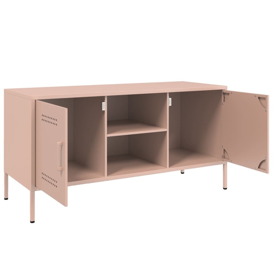 Mueble de TV de acero rosa 100,5x39x50,5
