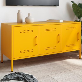 Mueble de TV de acero amarillo mostaza 100,5x39x50,5