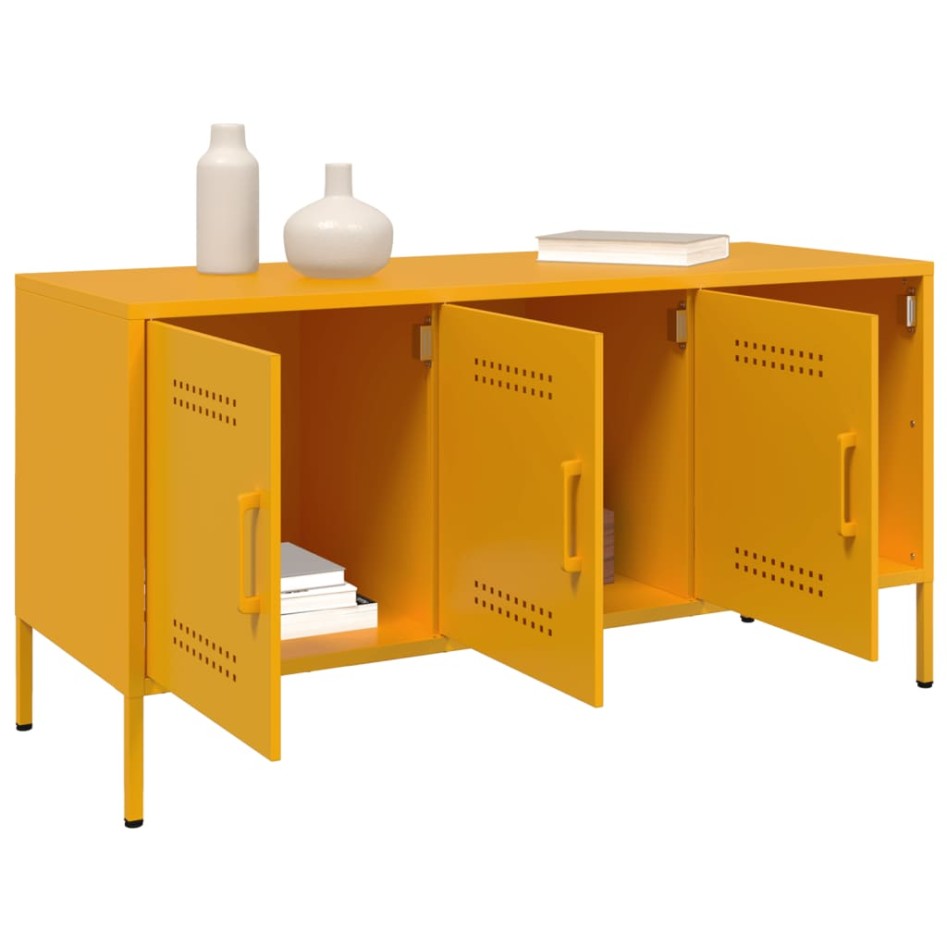 Mueble de TV de acero amarillo mostaza 100,5x39x50,5