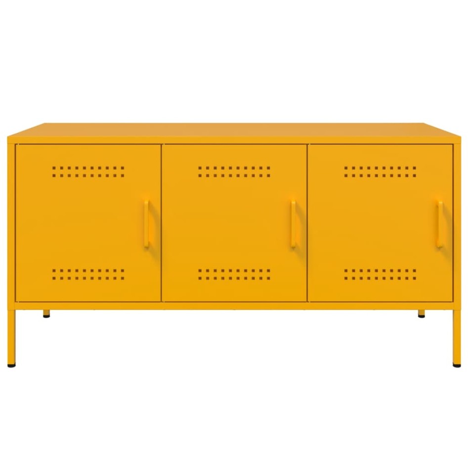 Mueble de TV de acero amarillo mostaza 100,5x39x50,5