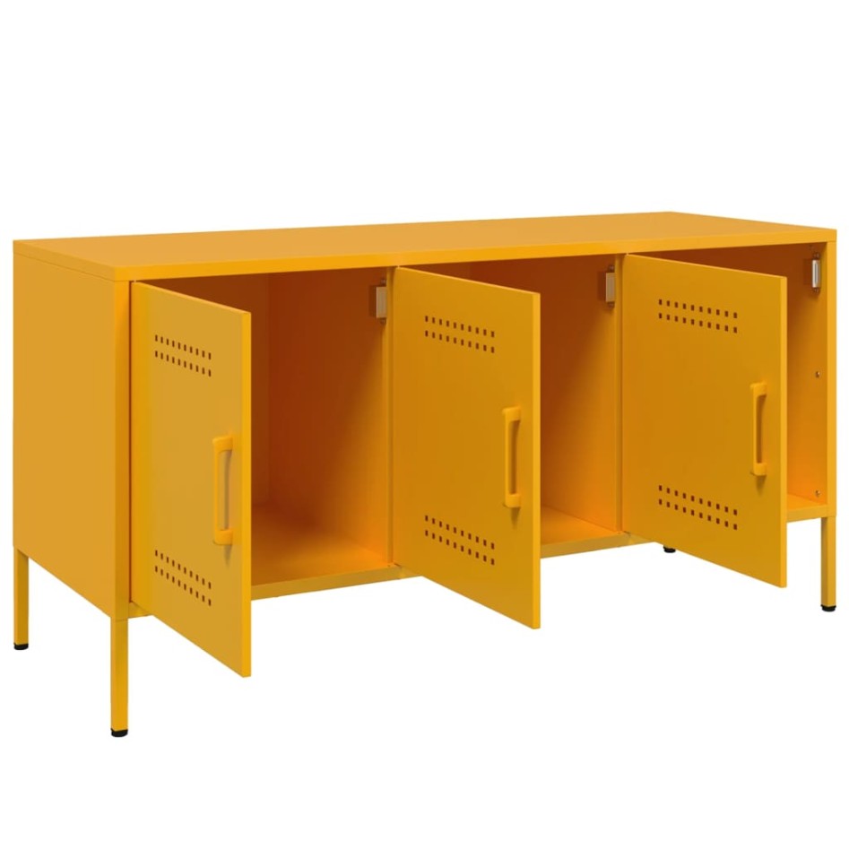 Mueble de TV de acero amarillo mostaza 100,5x39x50,5