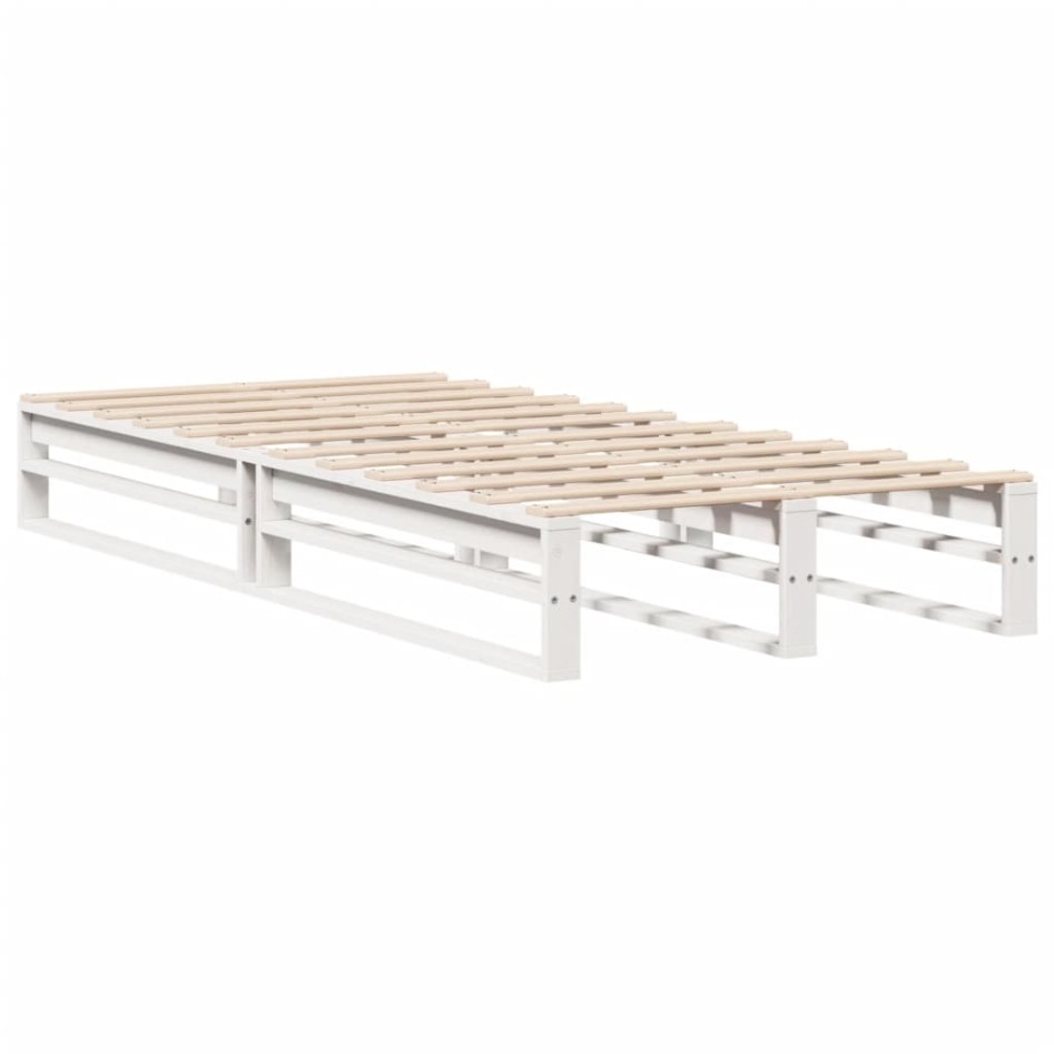 Estructura de cama sin colchón madera maciza blanca 90x190