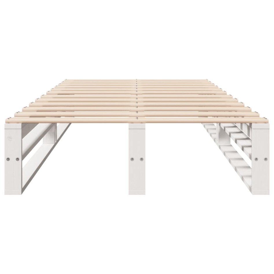 Estructura de cama sin colchón madera maciza blanca 90x190