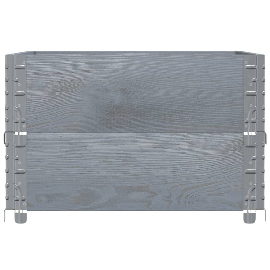 Collares de palets 2 uds madera maciza de pino gris 80x60