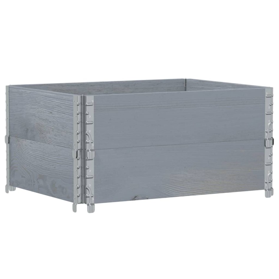 Collares de palets 2 uds madera maciza de pino gris 80x60