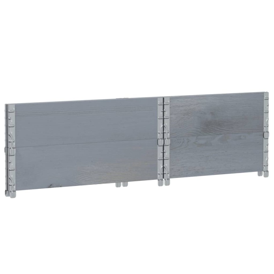 Collares de palets 2 uds madera maciza de pino gris 80x60