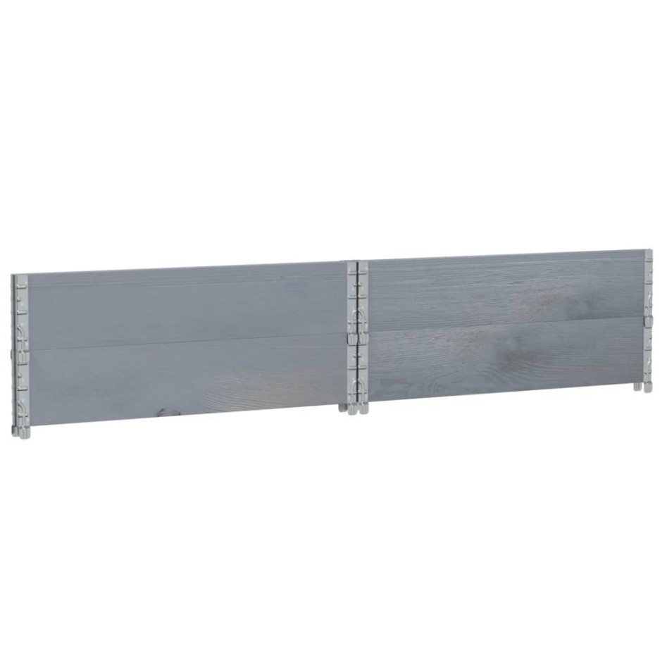 Collares de palets 2 uds madera maciza de pino gris 100x100