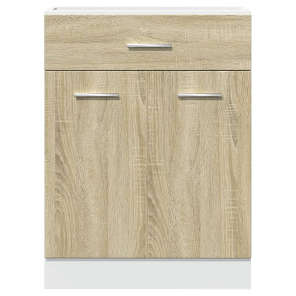 Mueble bajo cocina con cajón madera roble Sonoma 60x46x81,5
