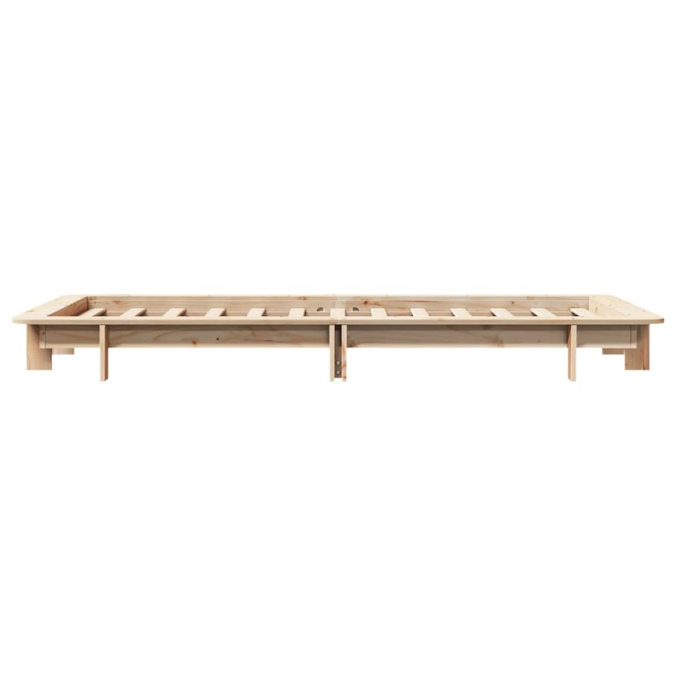 Estructura de cama sin colchón madera maciza pino 75x190