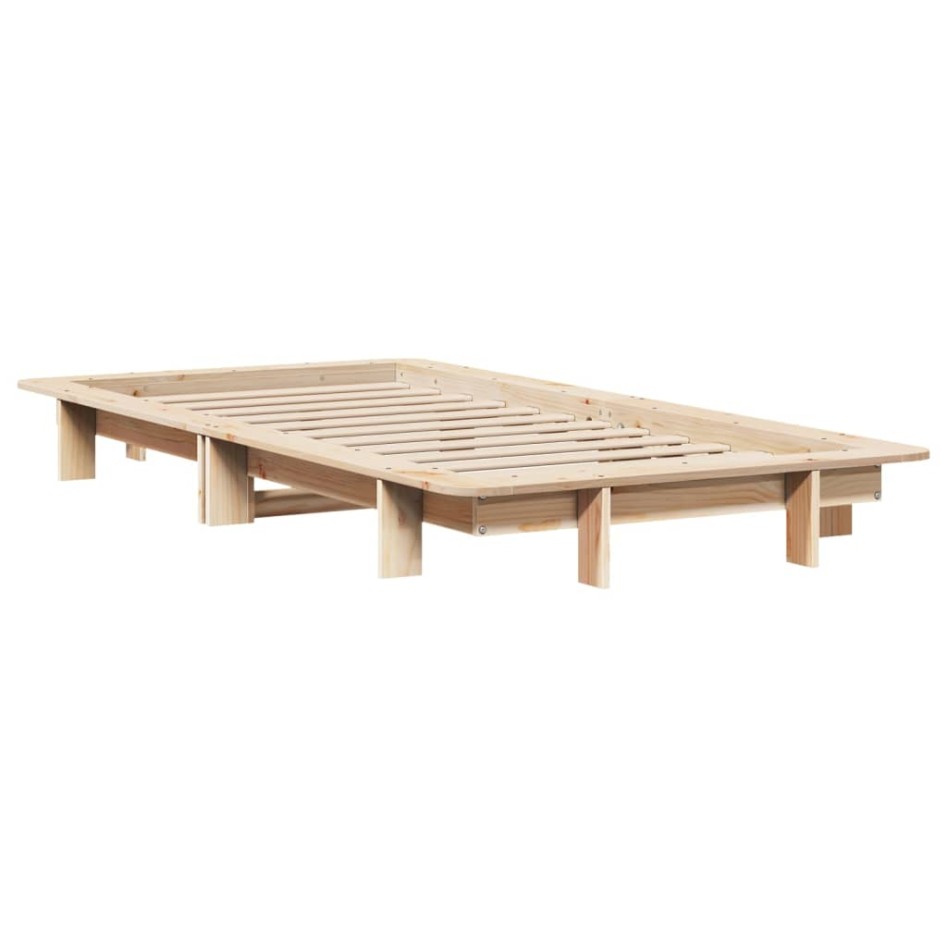 Estructura de cama sin colchón madera maciza pino 75x190