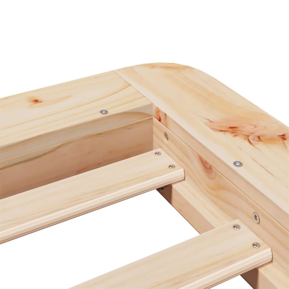 Estructura de cama sin colchón madera maciza pino 75x190