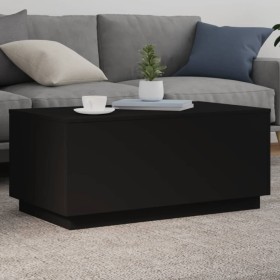 Mesa de centro con luces LED negro 90x50x40
