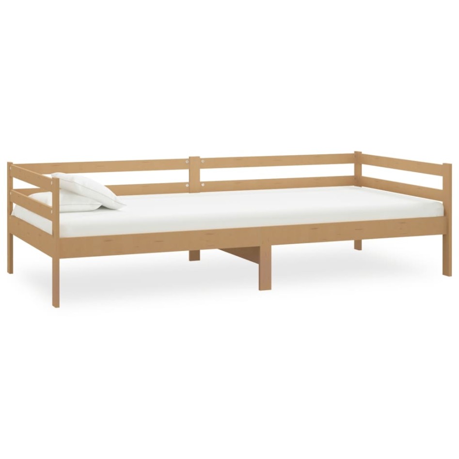 Sofá cama y colchón madera pino maciza marrón miel 90x200