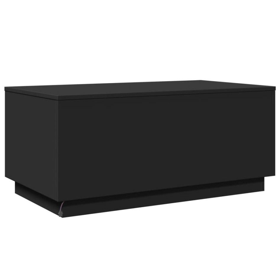 Mesa de centro con luces LED negro 90x50x40