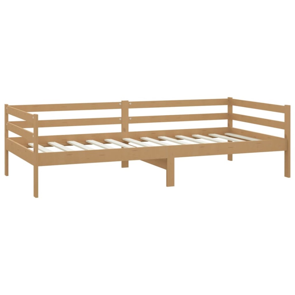 Sofá cama y colchón madera pino maciza marrón miel 90x200