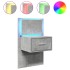 Mesita de noche de pared con luces LED gris