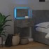 Mesita de noche de pared con luces LED gris
