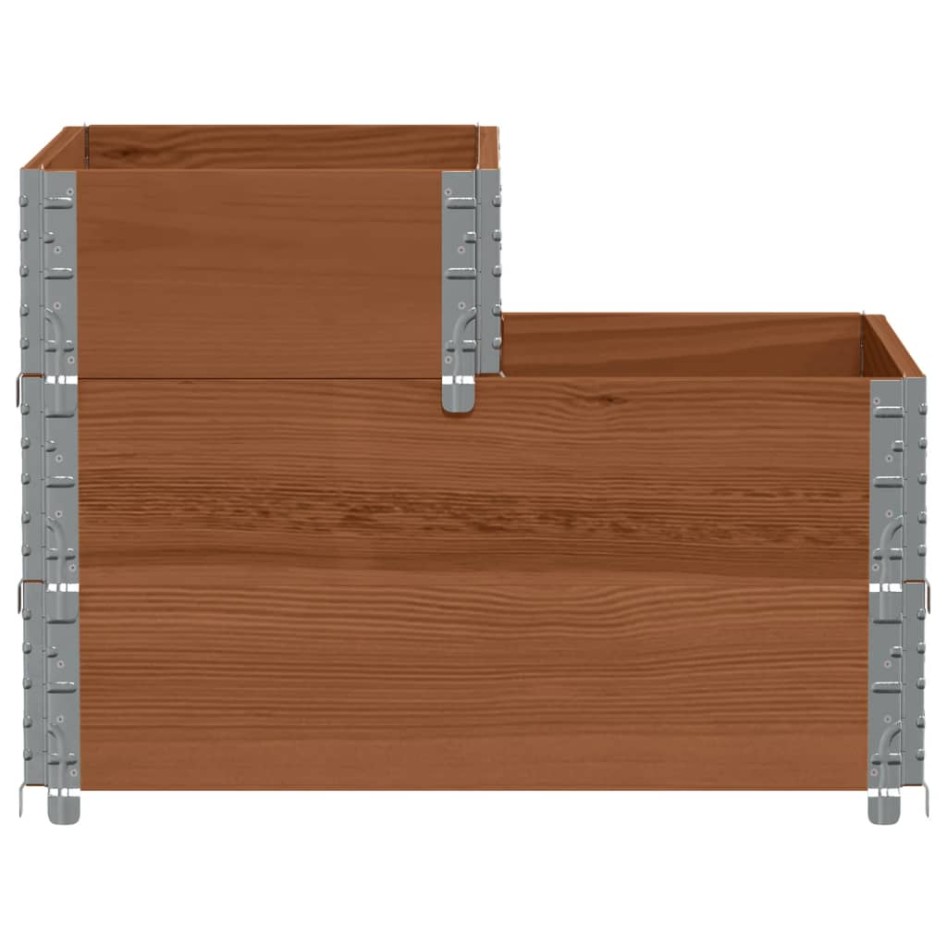 Arriate elevado de 3 niveles madera maciza pino marrón