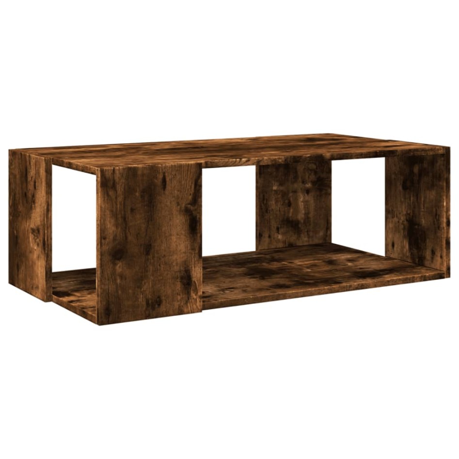 Mesa de centro madera de ingeniería roble ahumado 89,5x48x30