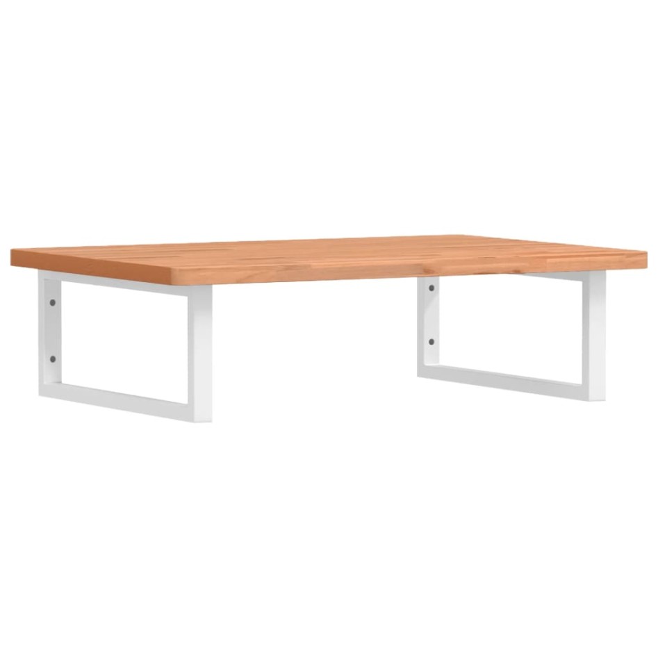 Estante de lavabo de pared de acero y madera maciza de