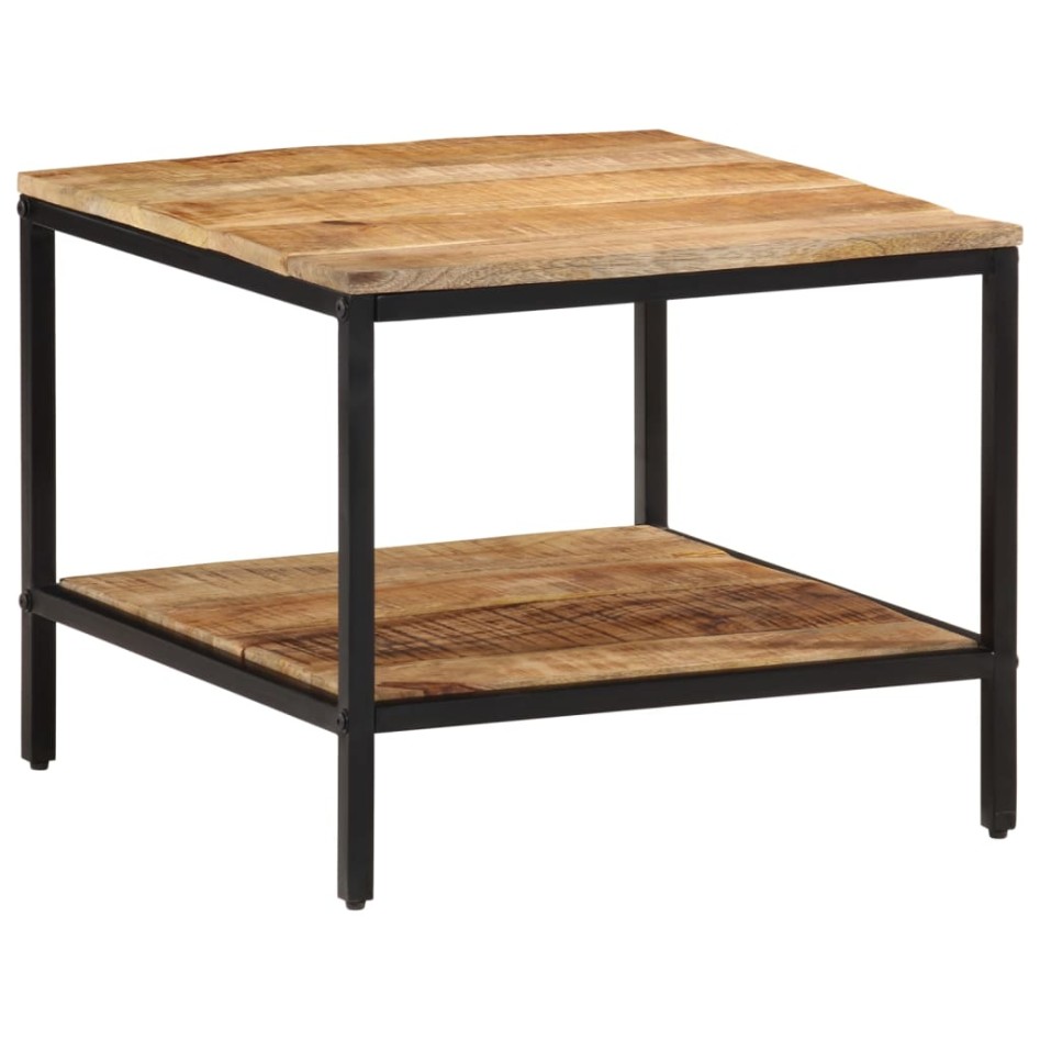 Mesa de centro de madera maciza de mango rugosa 55x55x45