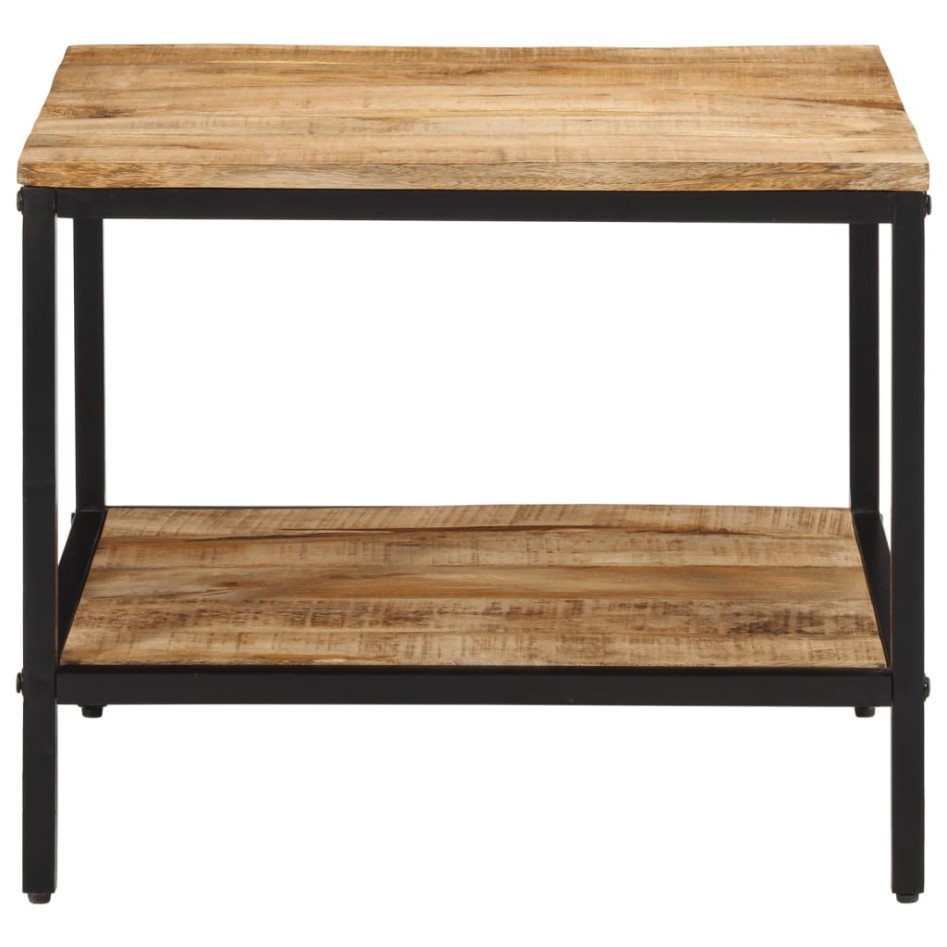 Mesa de centro de madera maciza de mango rugosa 55x55x45