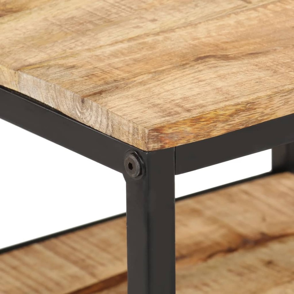 Mesa de centro de madera maciza de mango rugosa 55x55x45