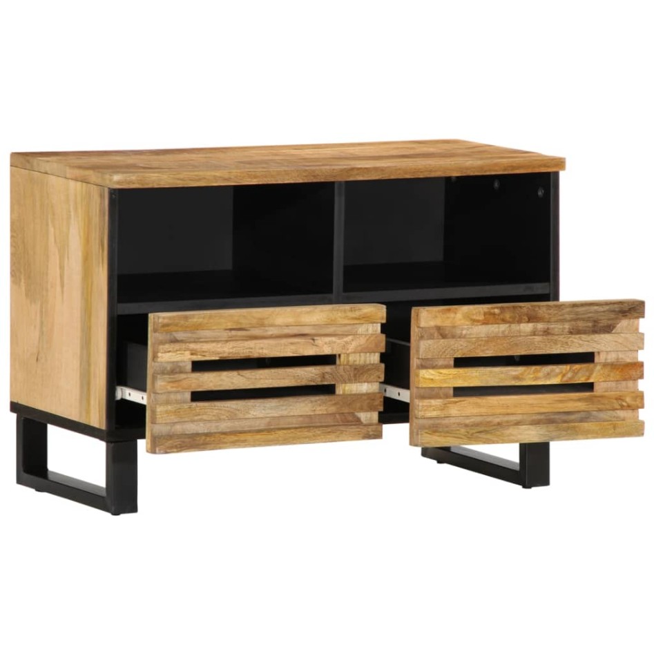 Mueble de TV madera maciza de mango rugosa 70x34x46