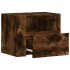 Mesitas de noche de pared 2 uds color roble ahumado 45x30x35