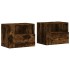 Mesitas de noche de pared 2 uds color roble ahumado 45x30x35