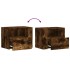 Mesitas de noche de pared 2 uds color roble ahumado 45x30x35