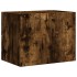 Mesitas de noche de pared 2 uds color roble ahumado 45x30x35