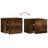 Mesitas de noche de pared 2 uds color roble ahumado 45x30x35