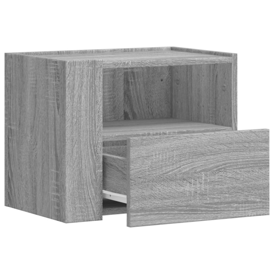 Mesitas de noche de pared 2 uds gris Sonoma 45x30x35
