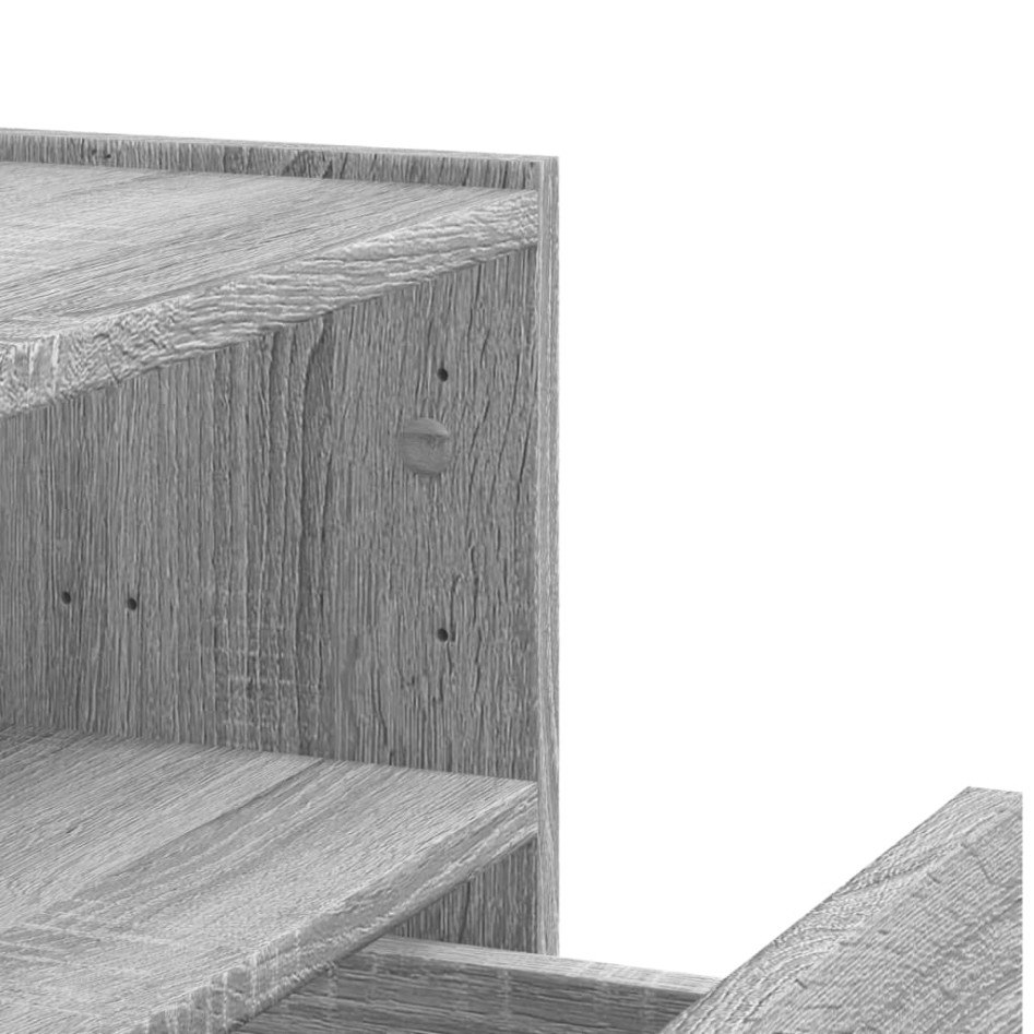 Mesitas de noche de pared 2 uds gris Sonoma 45x30x35