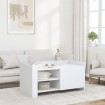 Mesa de centro de madera de ingeniería blanca 100x50x50 cm