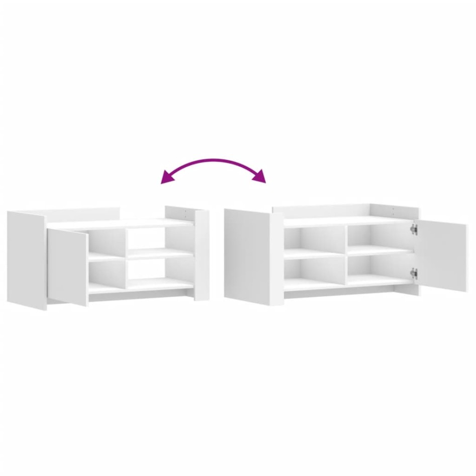 Mesa de centro de madera de ingeniería blanca 100x50x50