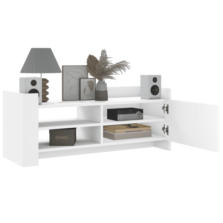 Mueble para TV madera contrachapada blanco 100x35x40