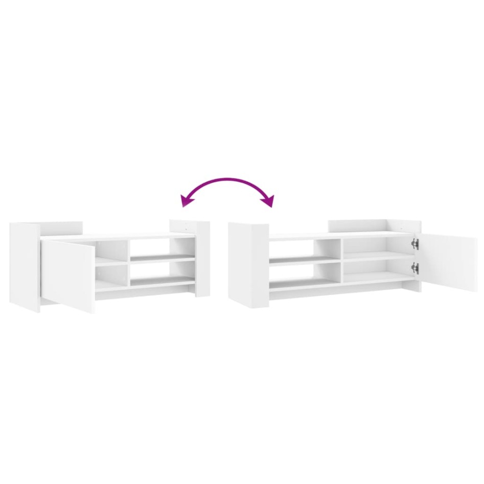 Mueble para TV madera contrachapada blanco 100x35x40