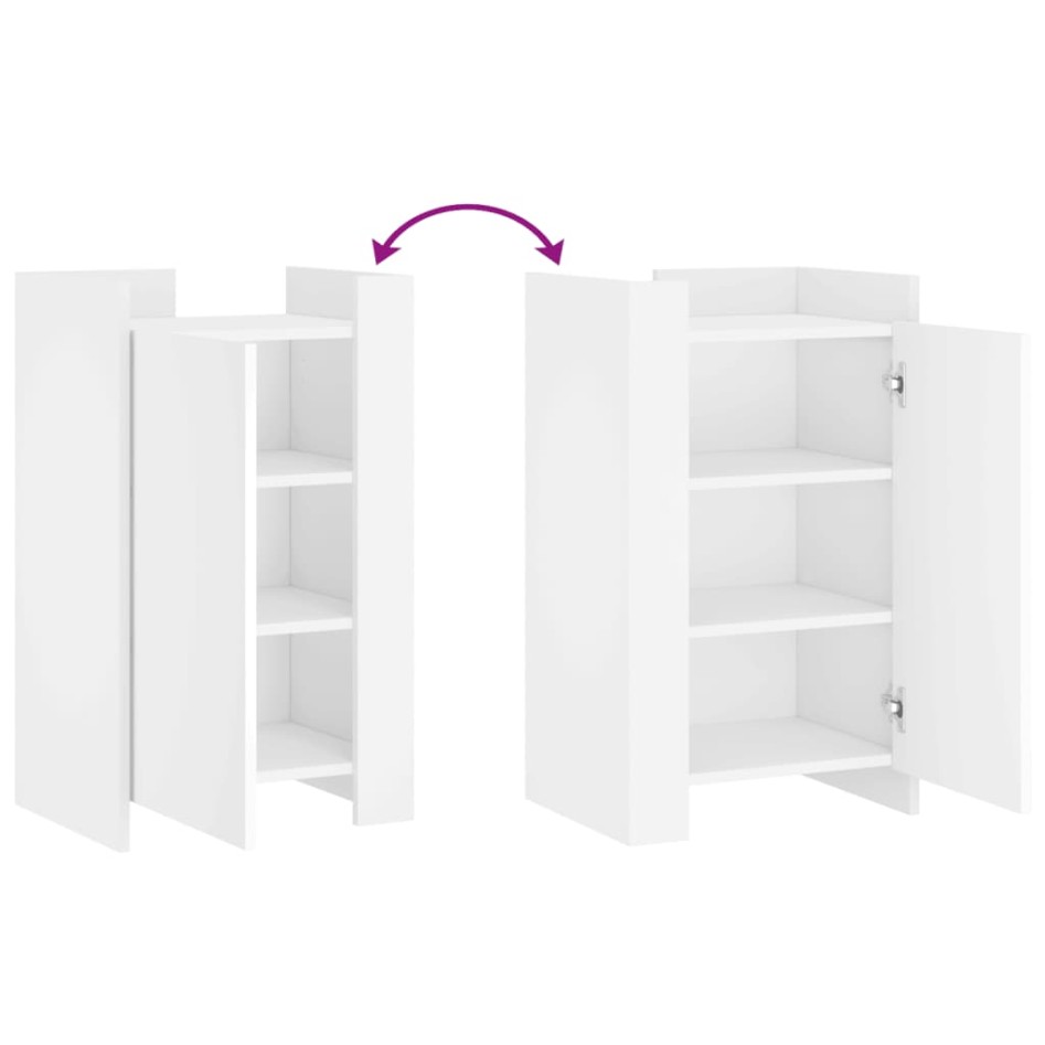 Aparador de madera de ingeniería blanco 45x35x75